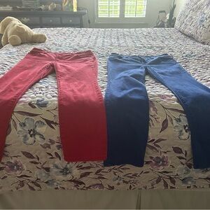 Chico's Red and Blue Skinny Jeans Premium Denim